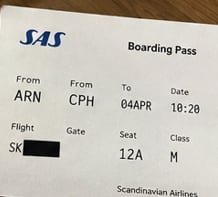 Proof: Travel record (redacted). Anonymised record from a previous photo or film production.